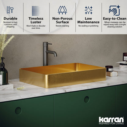 Gold Vessel Vanity Sink 23-5/8"