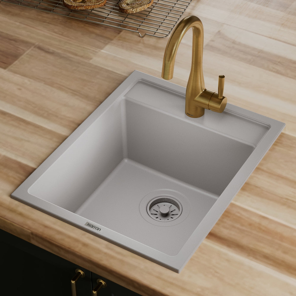 Grey Bar/Prep Bowl Top Mount Sink 15-3/4"