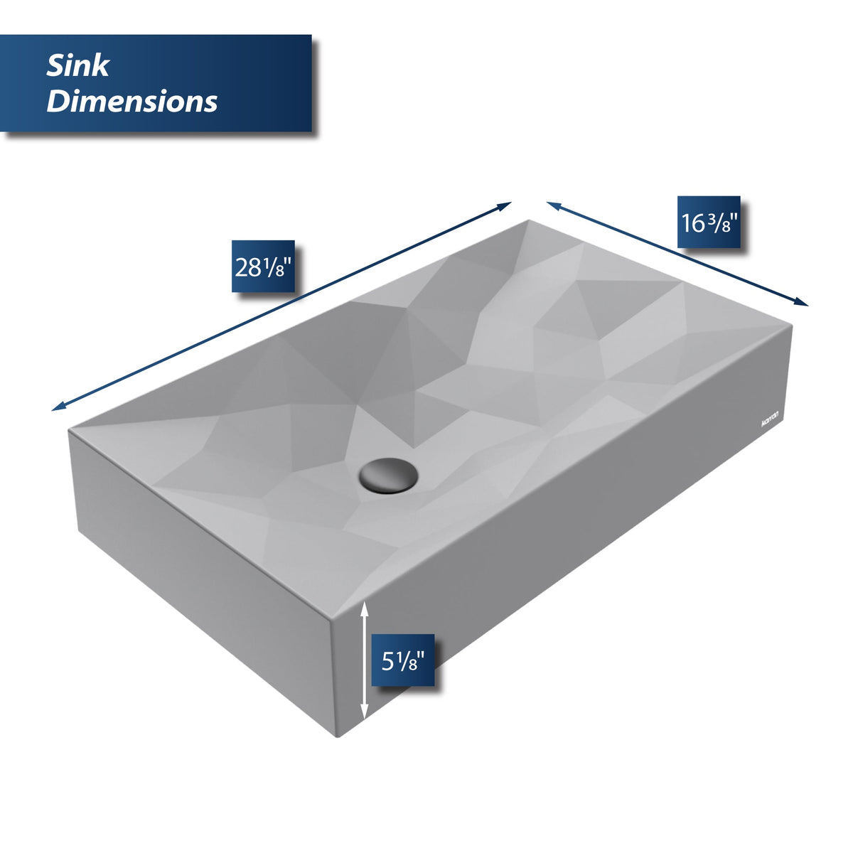 Grey Diamond Quartz Vessel Vanity Sink 28-1/8"