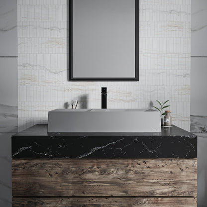 Grey Diamond Quartz Vessel Vanity Sink 28-1/8"