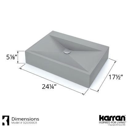 Grey Envy Quartz Vessel Vanity Sink 24-1/4"