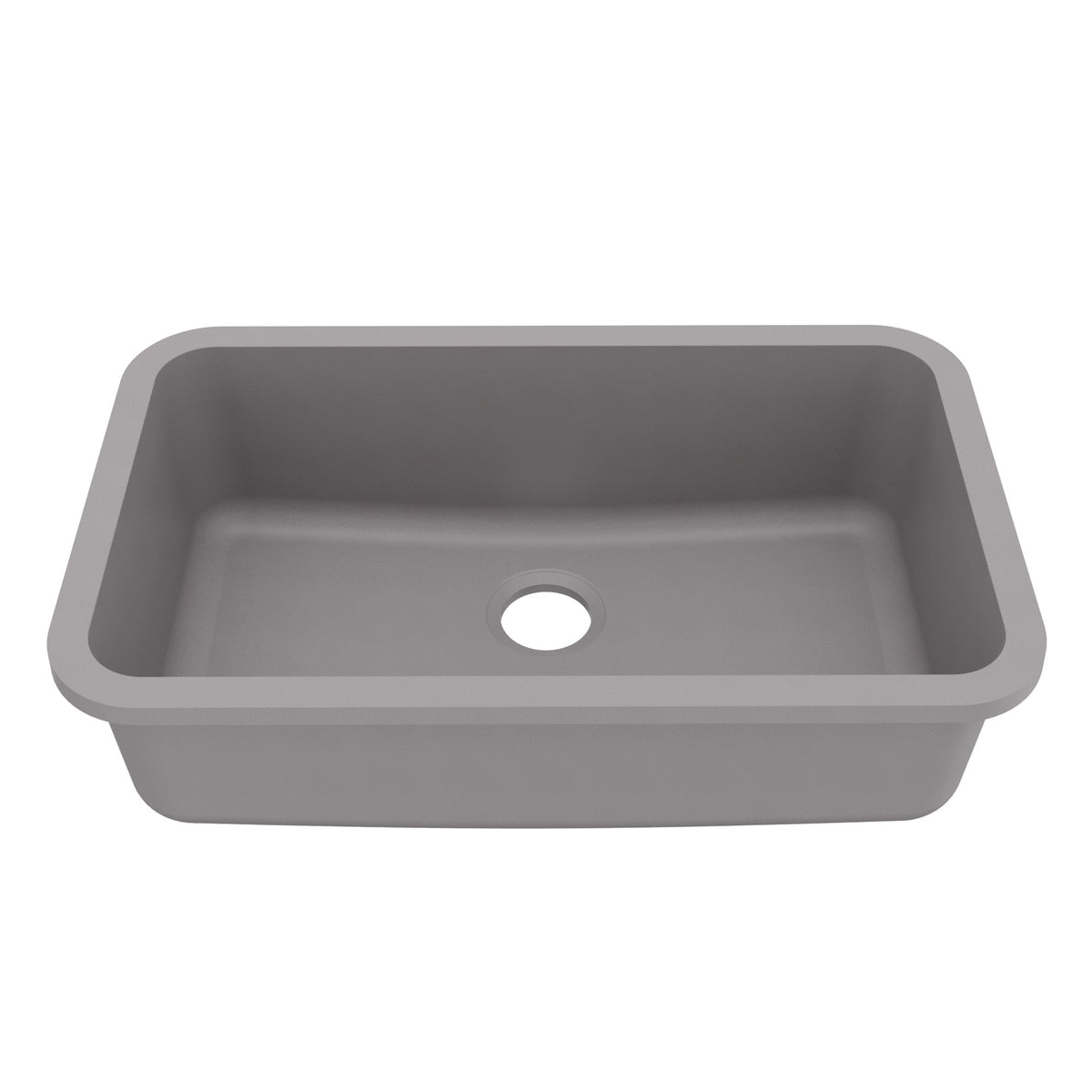 Grey Large Single Bowl Seamless Undermount Sink 30-7/8"