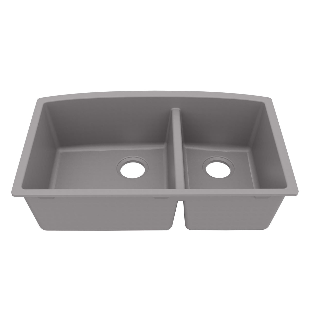 Grey Large/Small Bowl Undermount Sink 32-1/2"