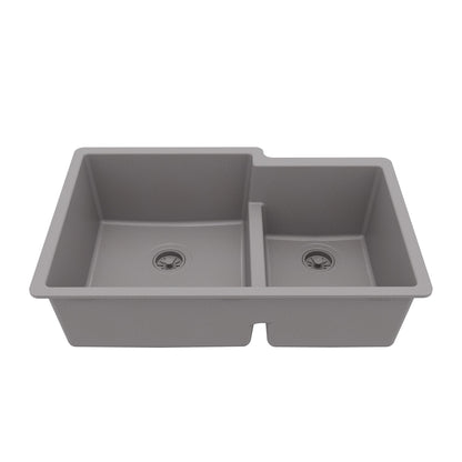 Grey Large/Small Bowl Undermount Sink 32-3/8"