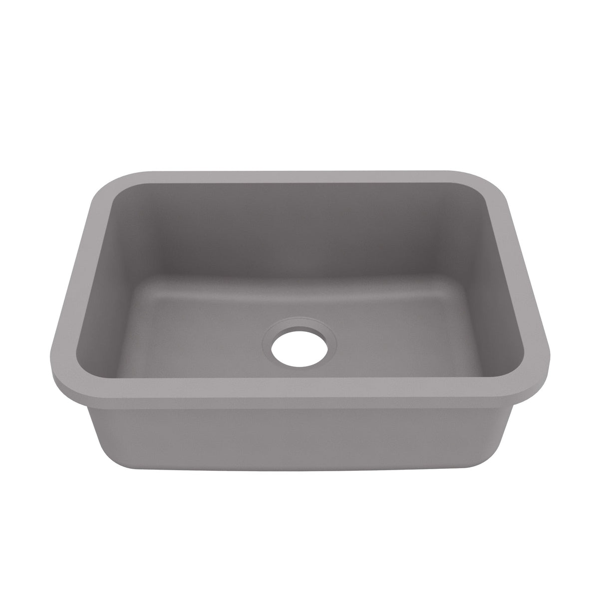 Grey Single Bowl Seamless Undermount Sink 24-1/4"