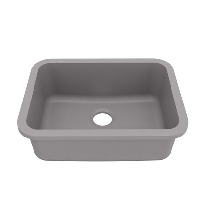 Grey Single Bowl Seamless Undermount Sink 24-1/4"