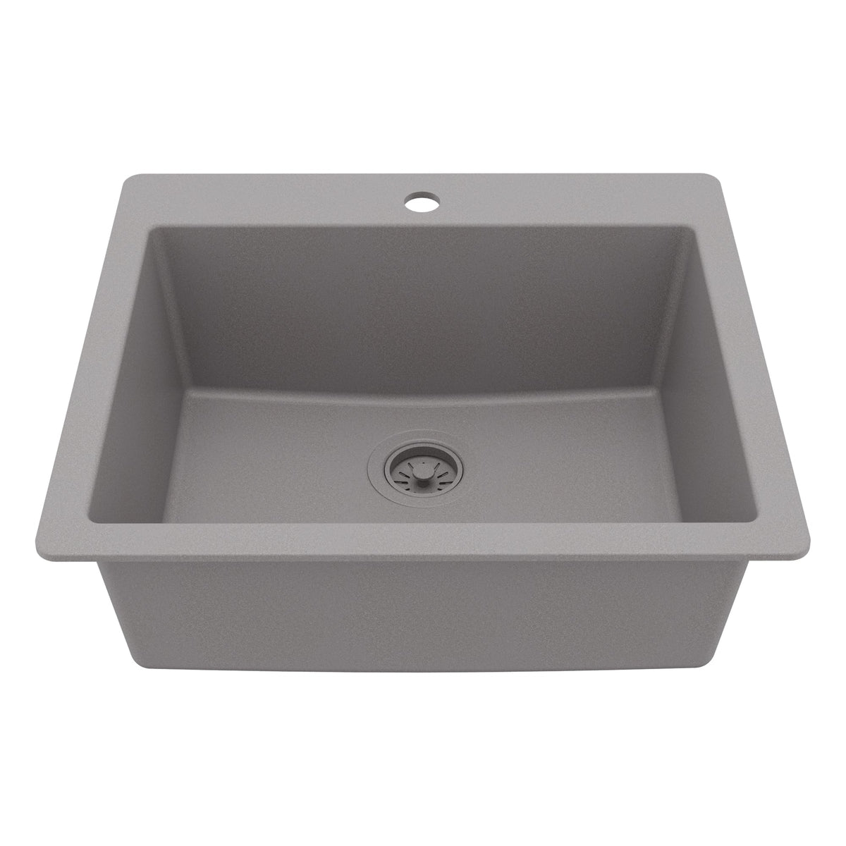 Grey Single Bowl Top Mount Sink 25"