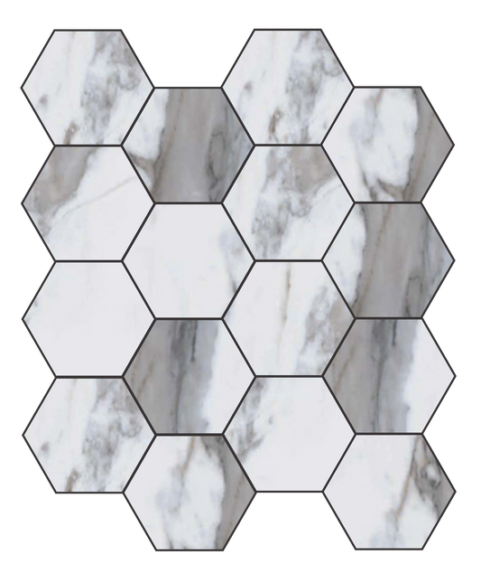 Gris Hexagon 3x3 Polished