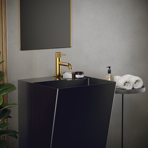 Gunmetal Grey Pedestal Vanity Sink 19-5/8"