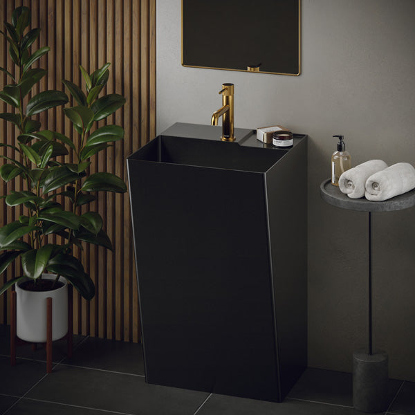 Gunmetal Grey Pedestal Vanity Sink 19-5/8"