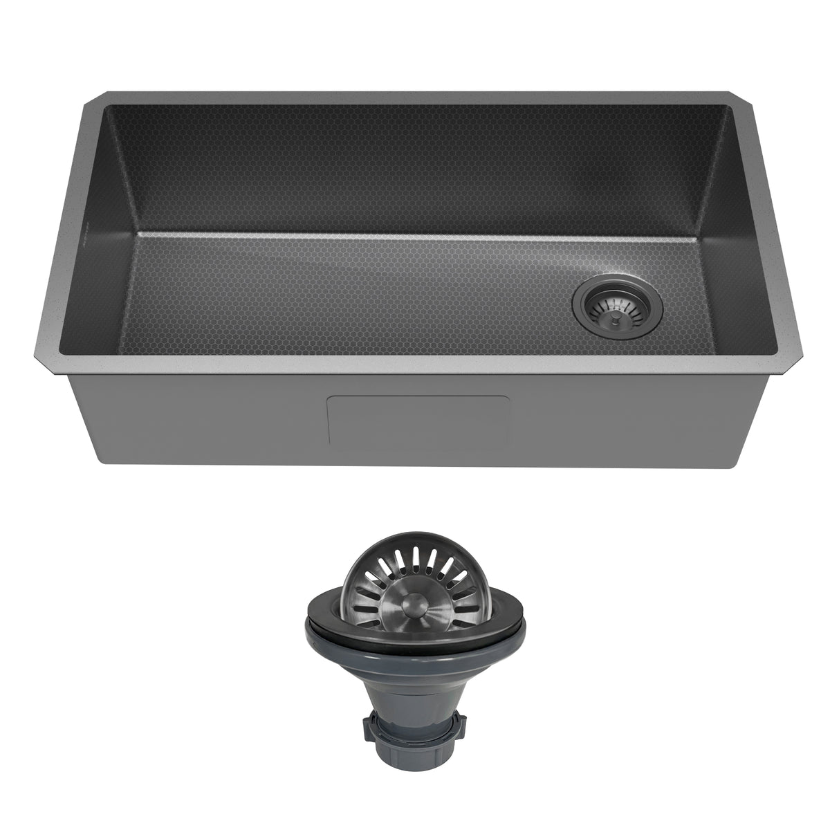 Gunmetal Grey Single Bowl Undermount Sink 32"