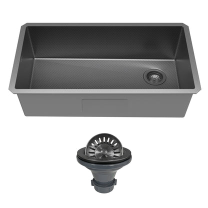 Gunmetal Grey Single Bowl Undermount Sink 32"