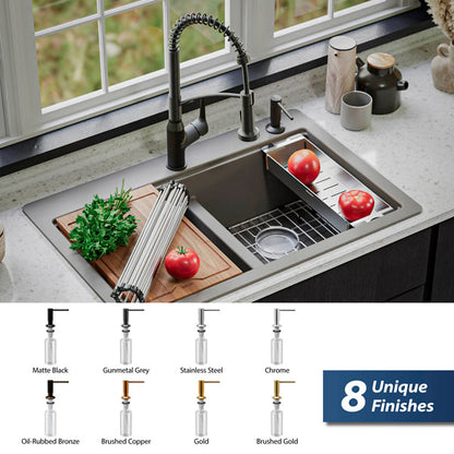 Gunmetal Grey Soap Dispenser 12-1/4"