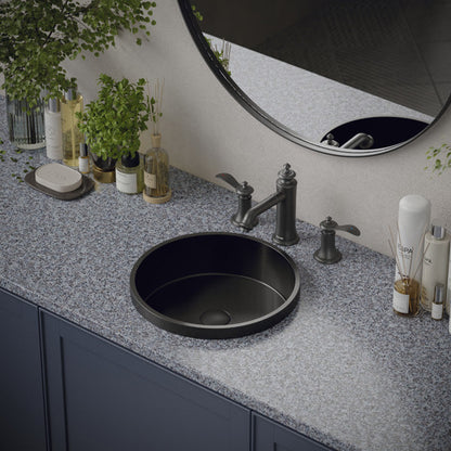 Gunmetal Grey Top Mount Vanity Sink 15"