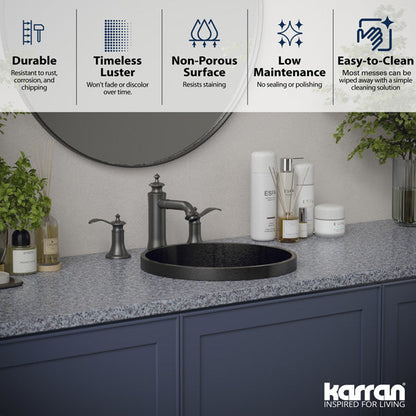 Gunmetal Grey Top Mount Vanity Sink 15"