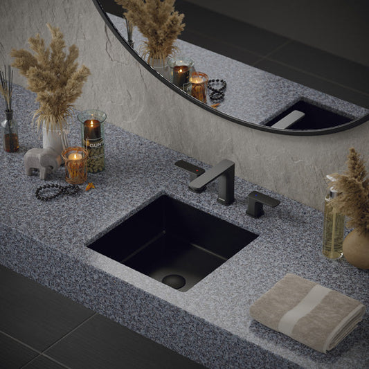 Gunmetal Grey Undermount Vanity Sink 15-3/4"