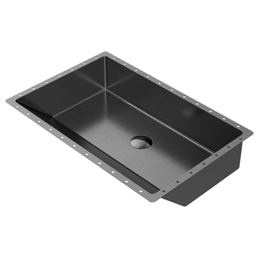 Gunmetal Grey Undermount Vanity Sink 23-5/8"