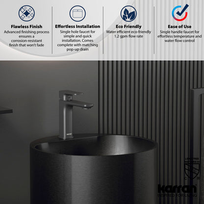 Gunmetal Grey Venda Single Hole Faucet 6-3/8"