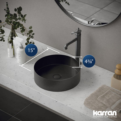 Gunmetal Grey Vessel Vanity Sink 15"