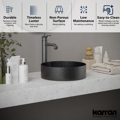 Gunmetal Grey Vessel Vanity Sink 15"