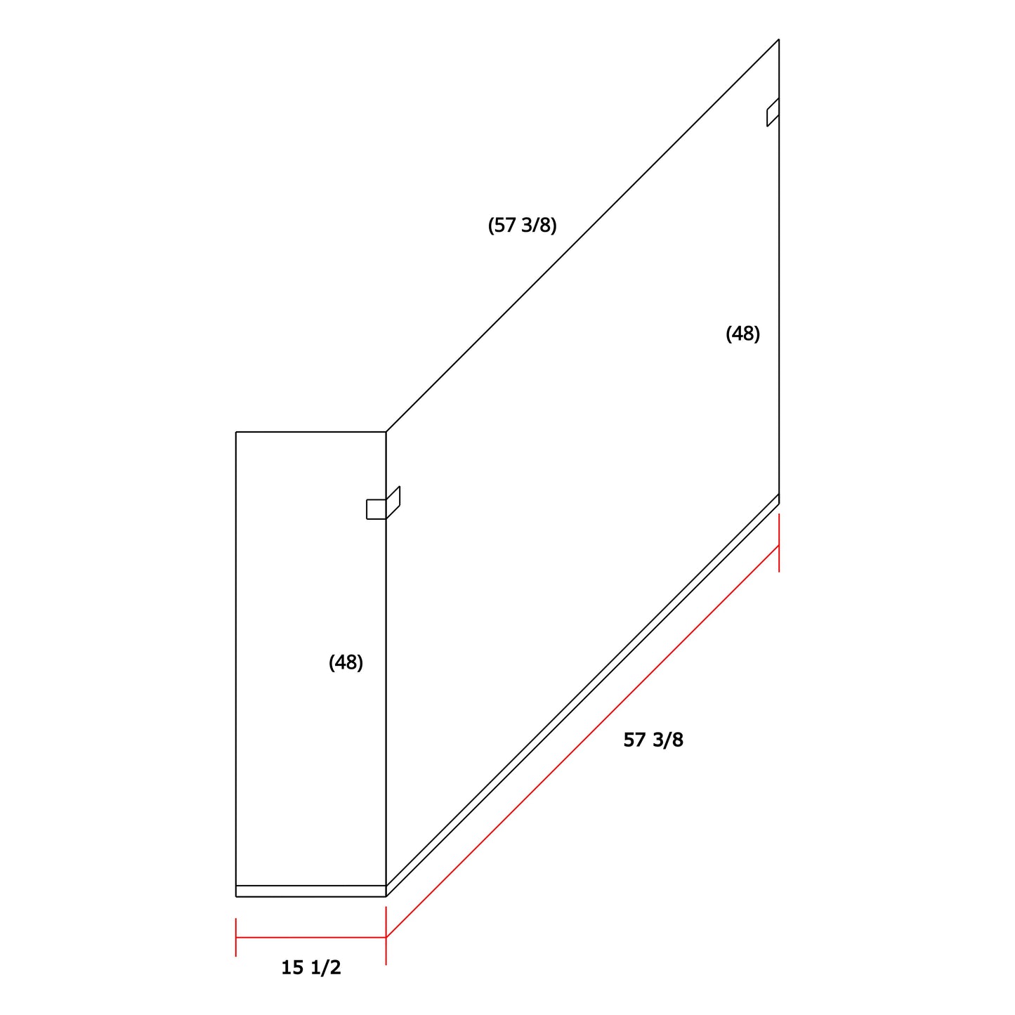 Frameless Shower Partition 58"x48"