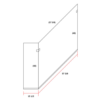 Frameless Shower Partition 58"x48"