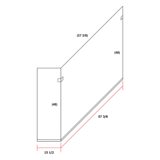 Frameless Shower Partition 58"x48"