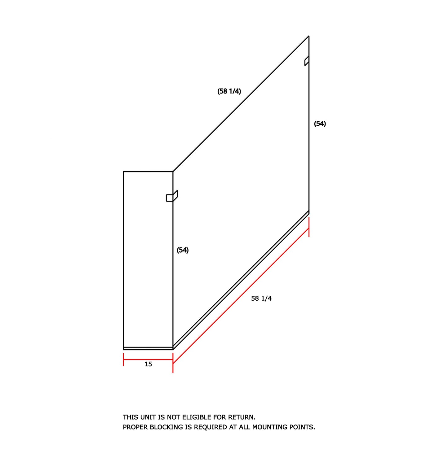 Frameless Shower Partition 58"x54"