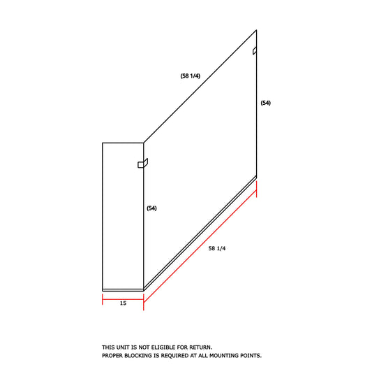 Frameless Shower Partition 58"x54"