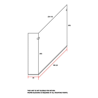 Frameless Shower Partition 58"x60"