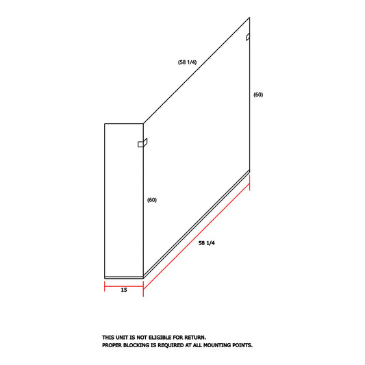 Frameless Shower Partition 58"x60"