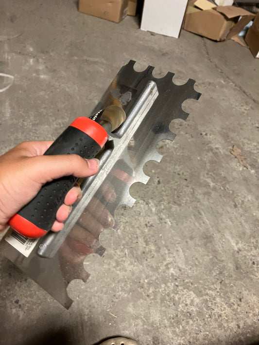 Stainless steel trowel 3/4x9/16x3/8
