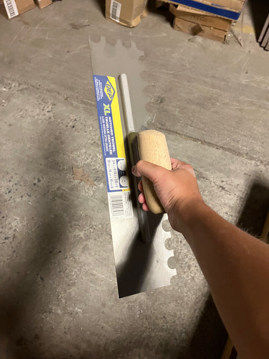 16” XL Notch trowel 3/4x9/16x3/8