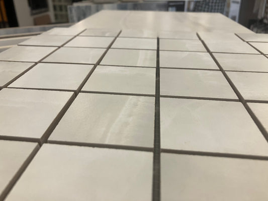Matte silver mosaic 12x12