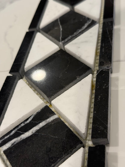 Statuary & Nero Border 4x12 Polished