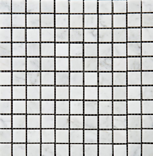 White Carrara 1x1 Mosaic