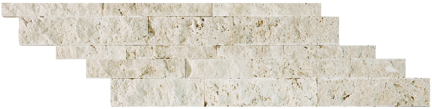 Ivory Travertine Splitface Strips 7x21