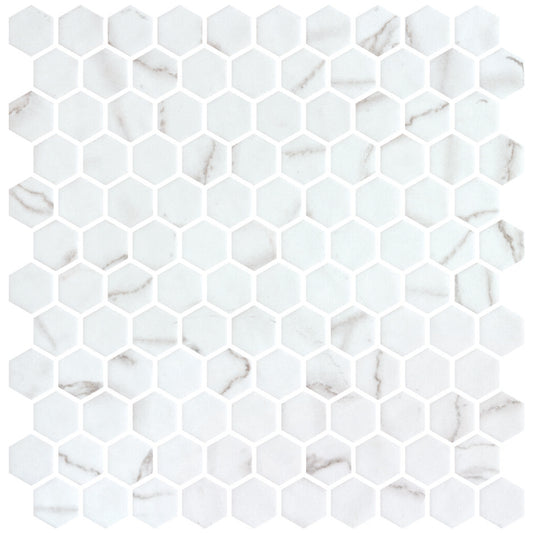 Venato White Matte Hex 11x11