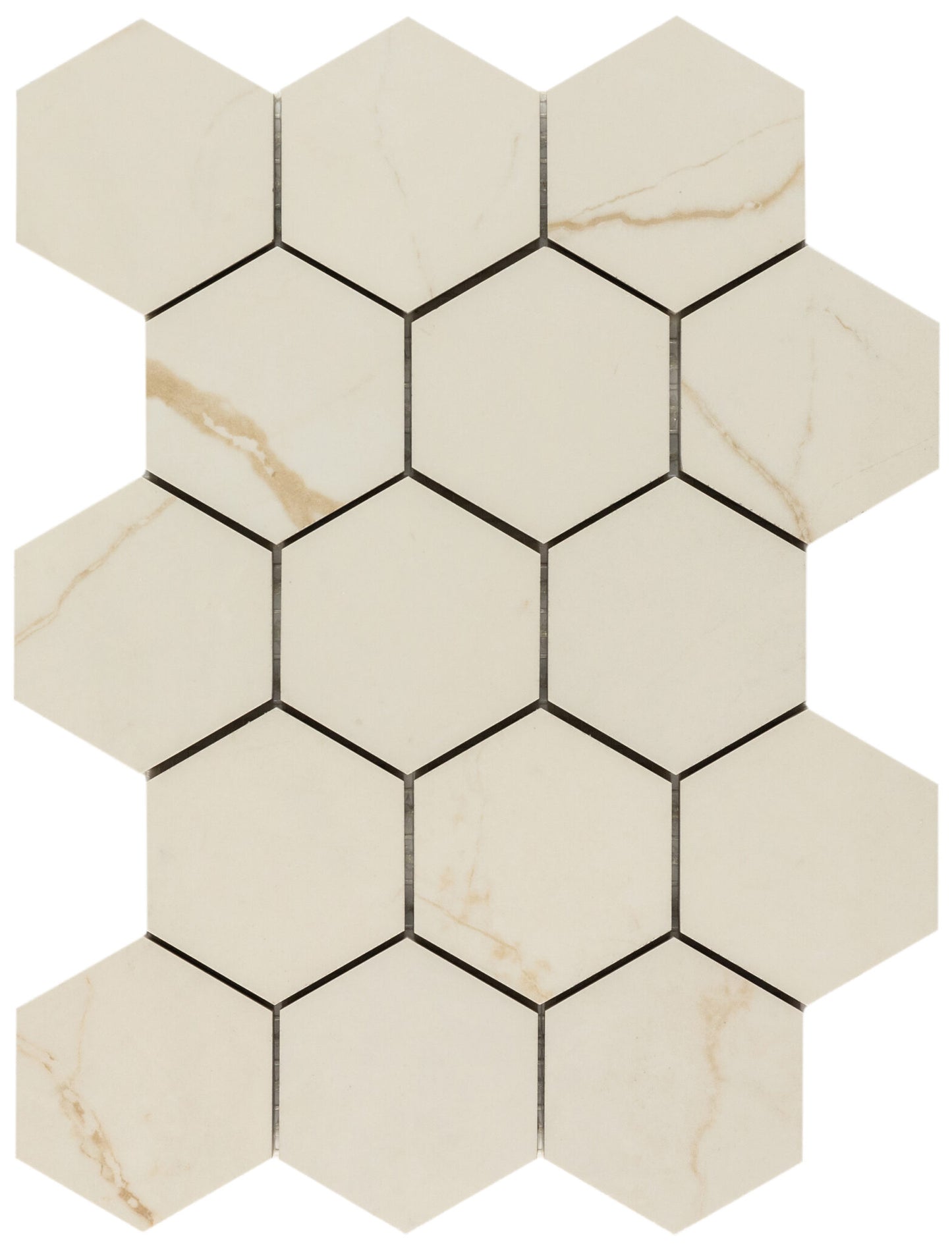 Ivory Hexagon 3x3 Matte