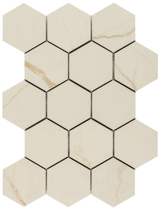 Ivory Hexagon 3x3 Matte