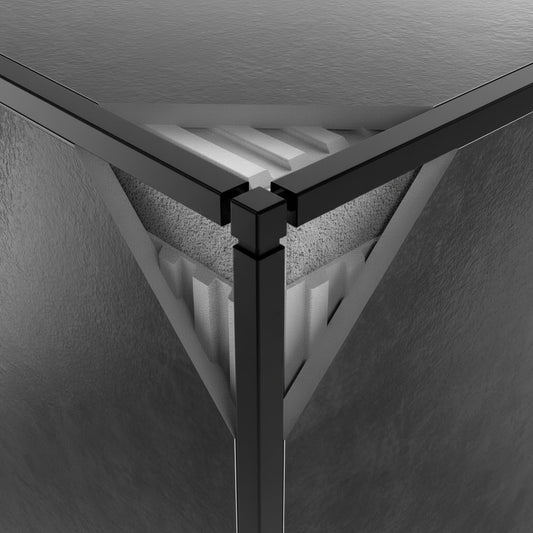 Matte Black 3D Edge 3/8"
