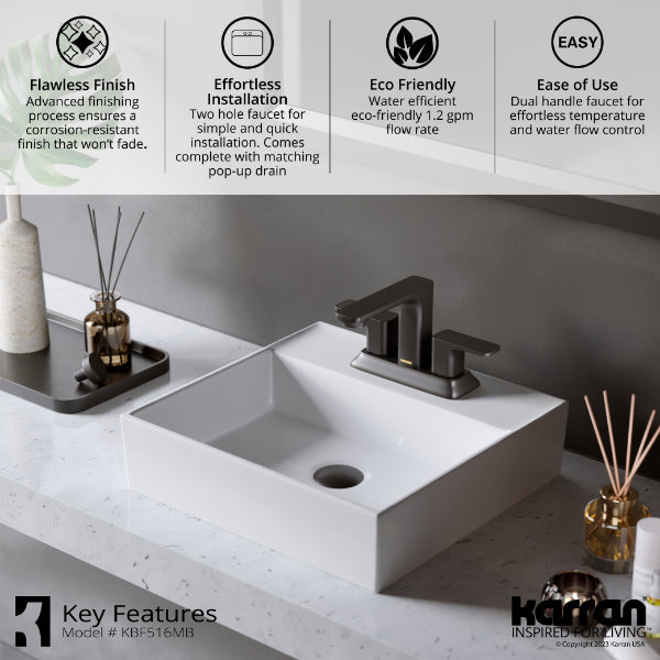 Matte Black Venda Two Hole Faucet 4-7/8"