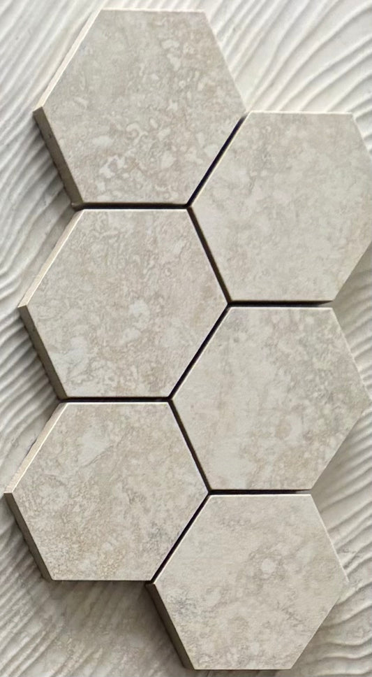 Light Beige Hexagon 3x3 Matte