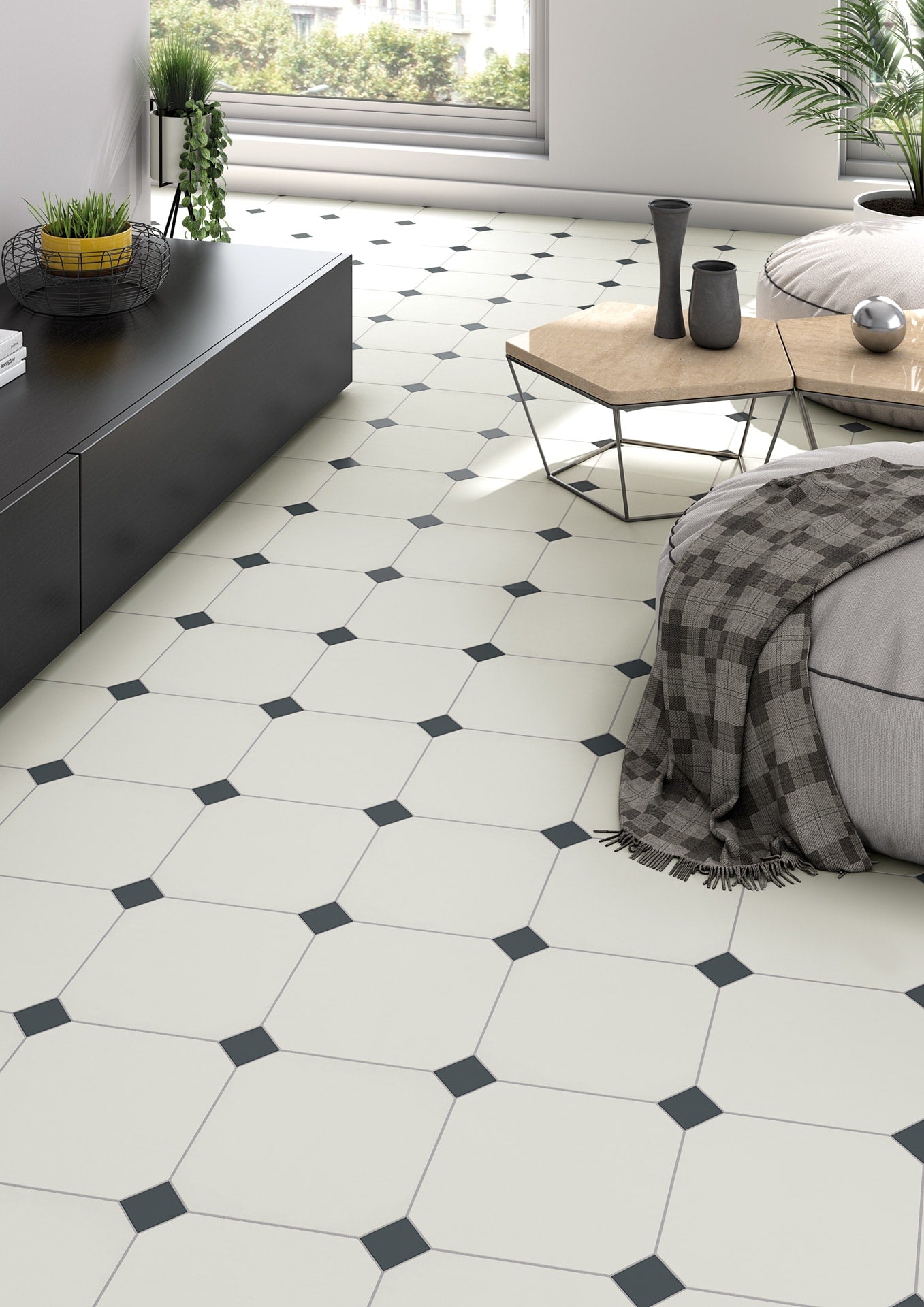 Nacar 8x8 Octogono, Antracita 2x2 Taco