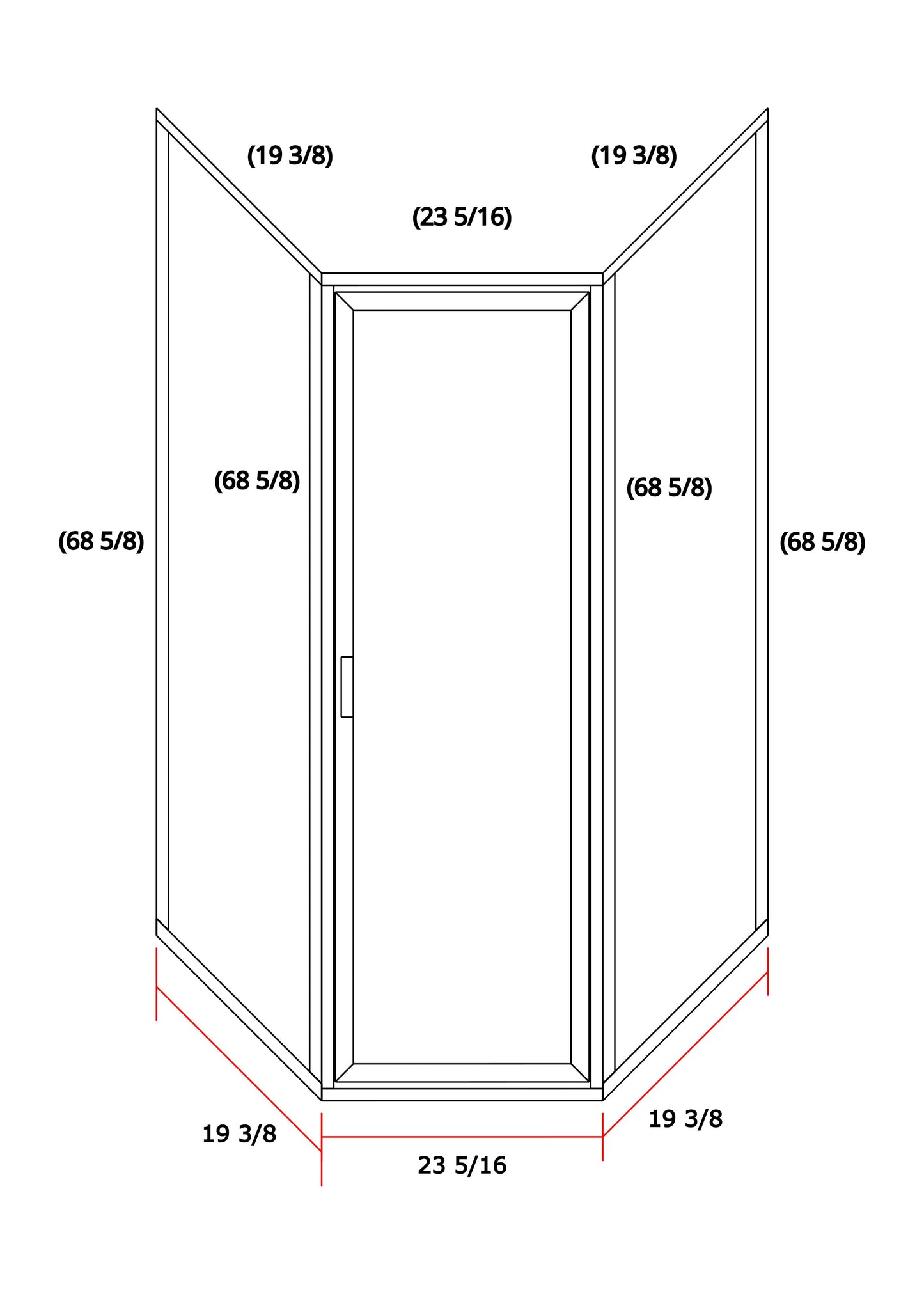 Shower Neo Angle 20" x 24" x 68"