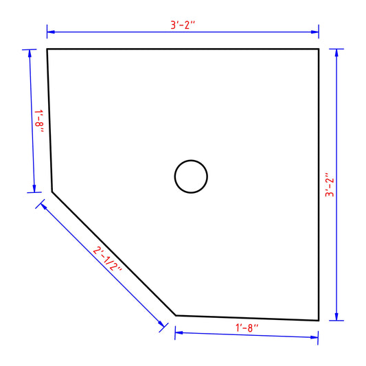 Neo Angle Shower Base 38" x 38"
