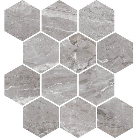 Oniciata Grey Hexagon 3x3 Polished