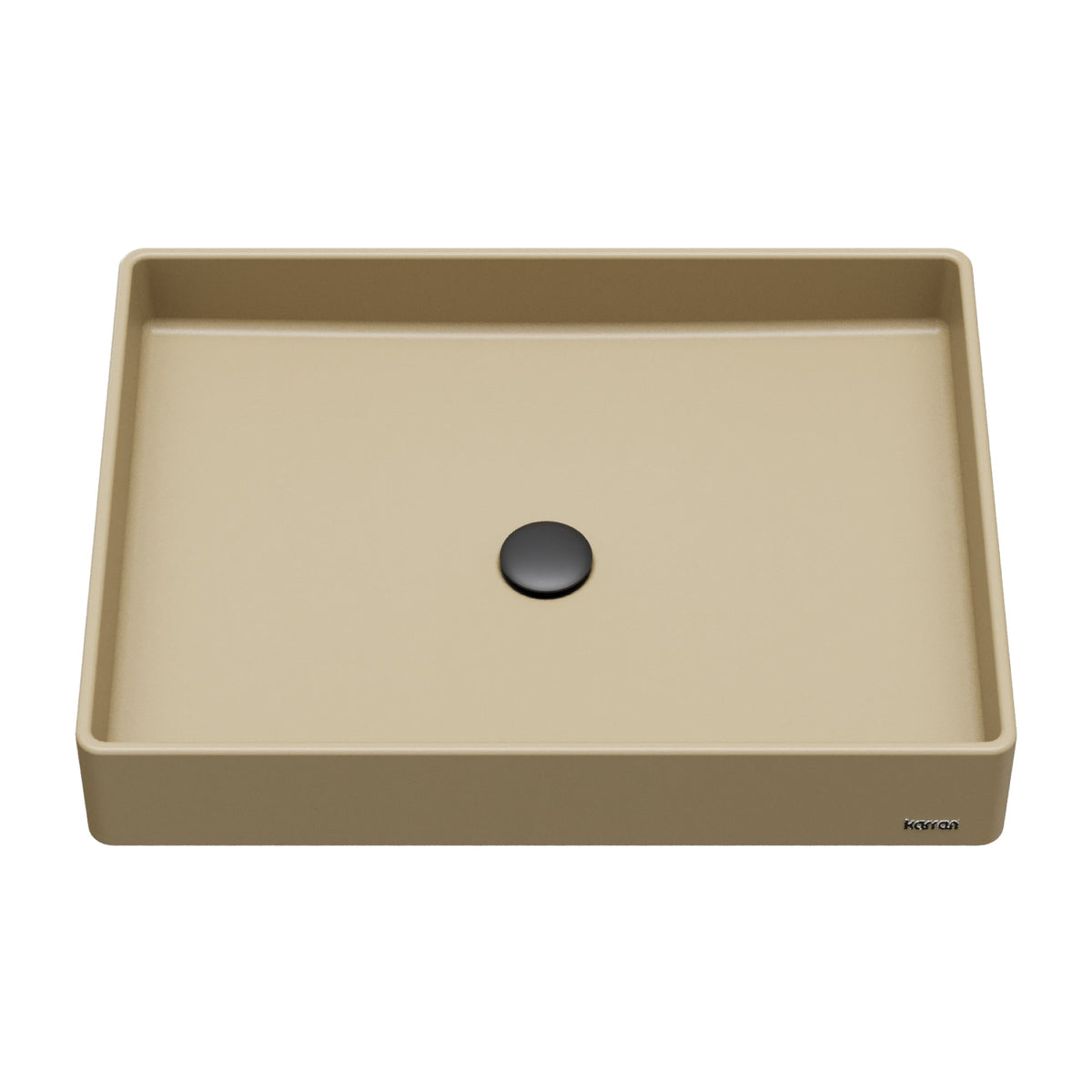 Pale Gold Spark Quartz Vessel Vanity Sink 23-5/8"