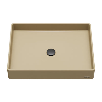 Pale Gold Spark Quartz Vessel Vanity Sink 23-5/8"