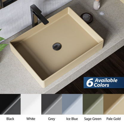 Pale Gold Spark Quartz Vessel Vanity Sink 23-5/8"